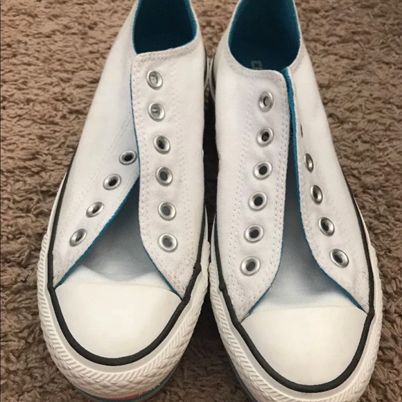 Converse Shoes - Chucks white/rainbow platforms